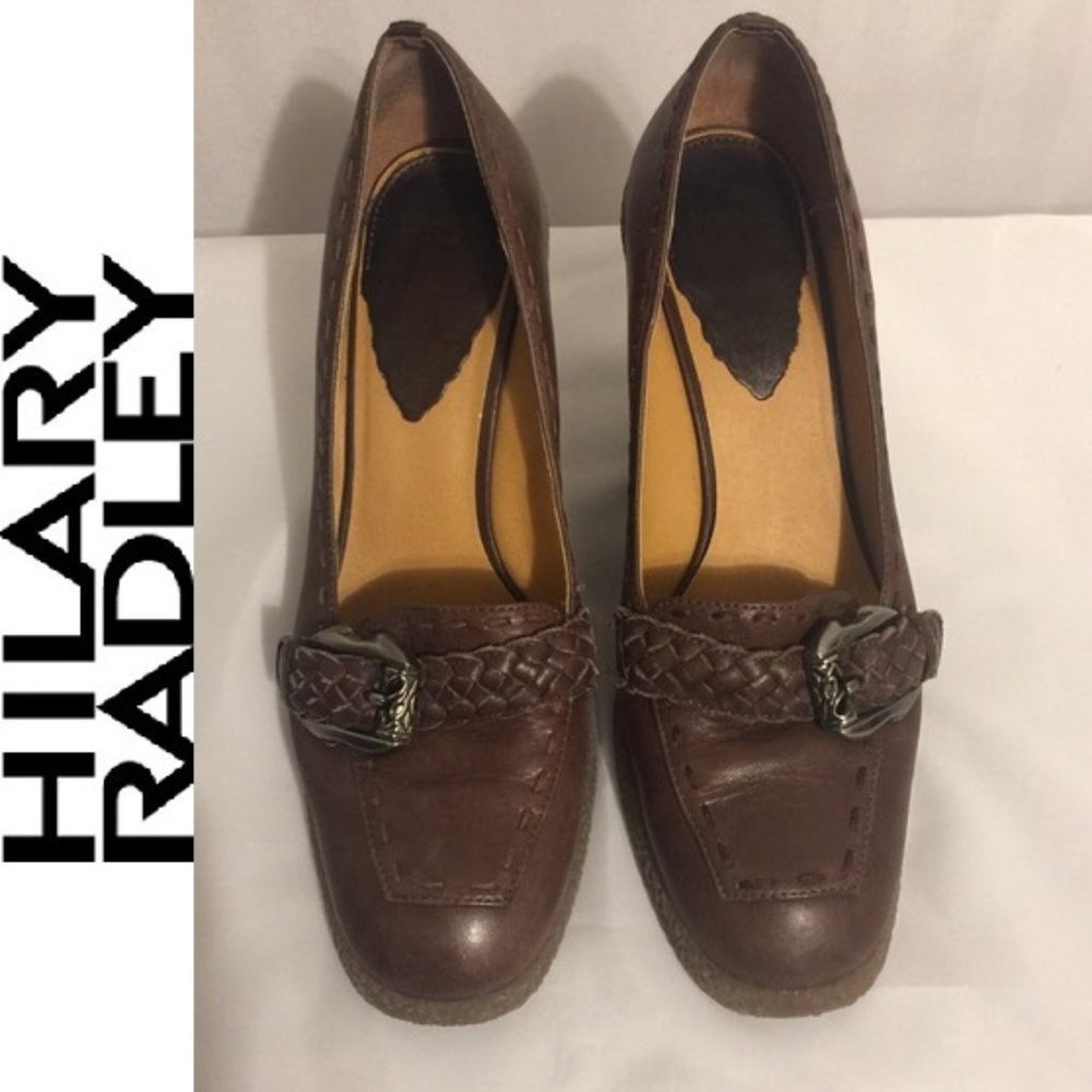Hilary Radley Stylish Leather Loafer Shoes Wedges